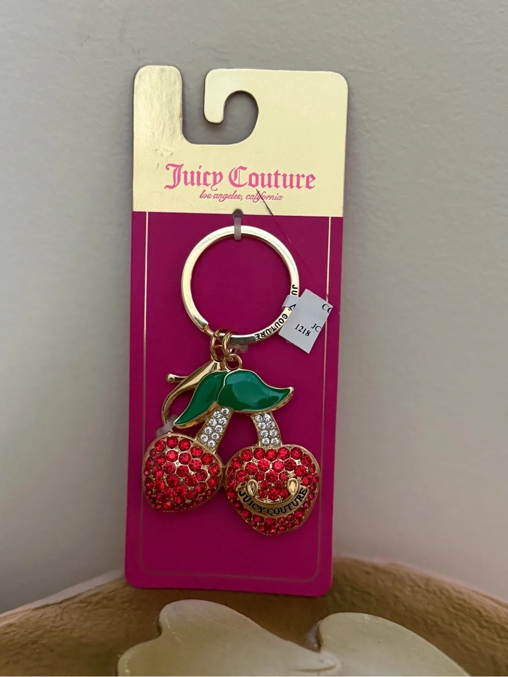 Juicy Couture Rhinestone Cherry Bag Charm or Keychain